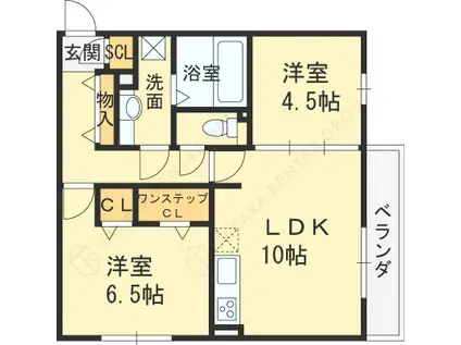 チアフル(2LDK/1階)の間取り写真