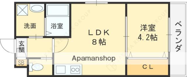 H-MAISON大蓮南Ⅱ(1LDK/3階)の間取り写真