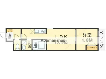 フジパレス森河内東2番館(1LDK/1階)の間取り写真