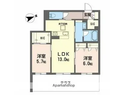 シャーメゾンカーサレジオ(2LDK/1階)の間取り写真