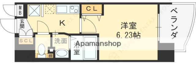 LUXE布施南Ⅱ(1K/7階)の間取り写真
