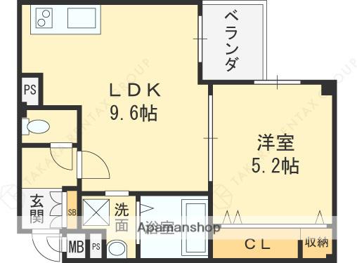 URBAN COURT FUSE(1LDK/4階)の間取り写真