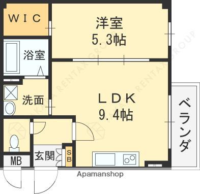 URBAN COURT FUSE(1LDK/3階)の間取り写真