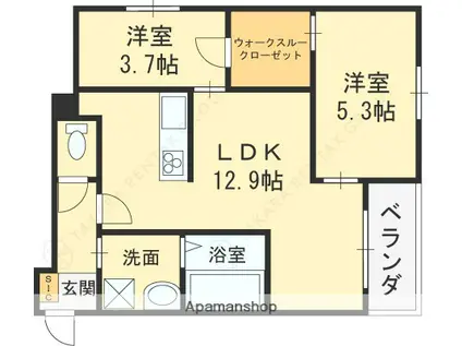 KOGI RESIDENCE 花園本町(2LDK/1階)の間取り写真