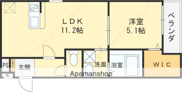 フジパレス東花園駅北Ⅱ番館(1LDK/3階)の間取り写真