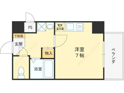 パークモダン高井田(ワンルーム/7階)の間取り写真