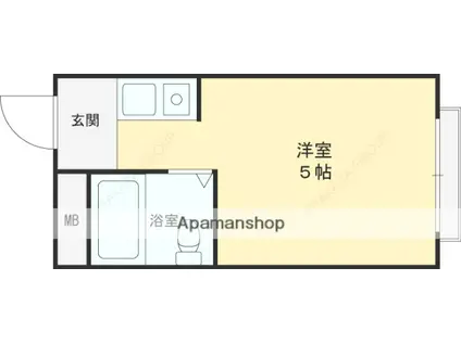 カーサブランコ(ワンルーム/1階)の間取り写真