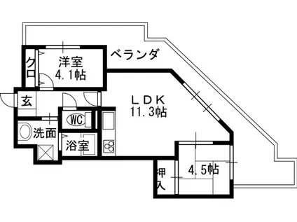 近鉄難波・奈良線 若江岩田駅 徒歩3分 29階建 築25年(2LDK/6階)の間取り写真