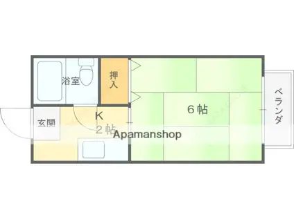 サンシティ本町(1K/1階)の間取り写真