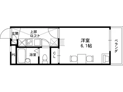 レオパレスエスペランサ石切(1K/1階)の間取り写真