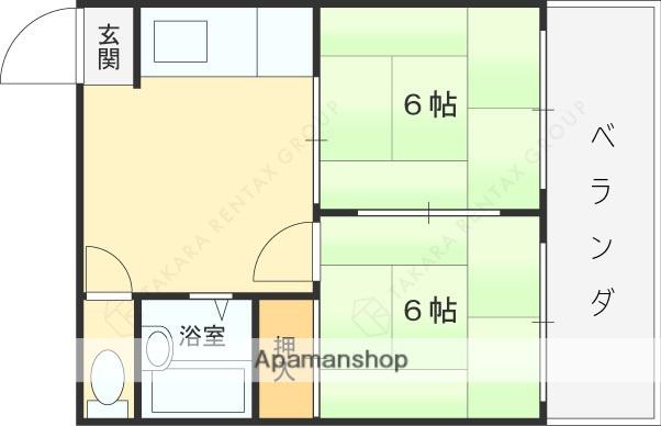 ピースハイツ長堂(2DK/2階)の間取り写真