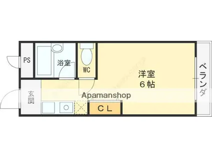 ベルハイム小阪(ワンルーム/3階)の間取り写真
