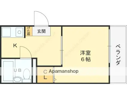 イワタハイツ(1K/2階)の間取り写真