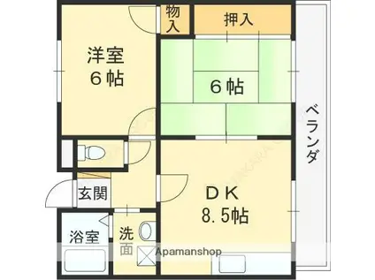 エステート樋口(2DK/1階)の間取り写真