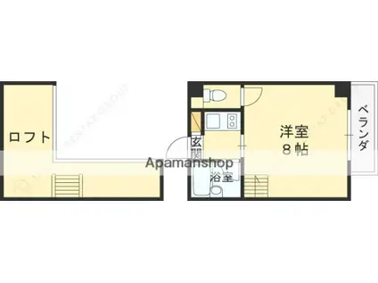 ベルジュネス(1K/2階)の間取り写真