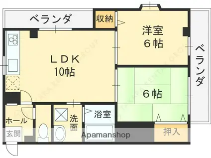 ビューハイツA&K(2LDK/5階)の間取り写真