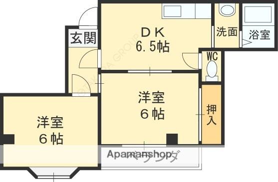 アメニティタカツキ(2DK/6階)の間取り写真