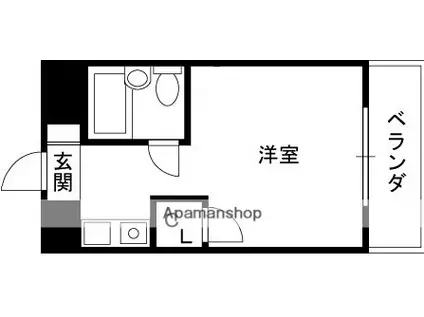 コンフォートハイツ岩崎(1K/1階)の間取り写真