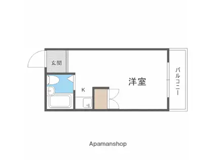 プチグレイス7番館(ワンルーム/3階)の間取り写真