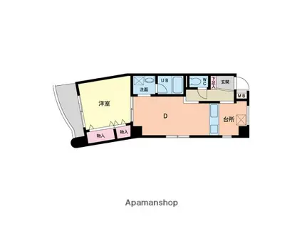 幸田マンション新深江(1LDK/4階)の間取り写真