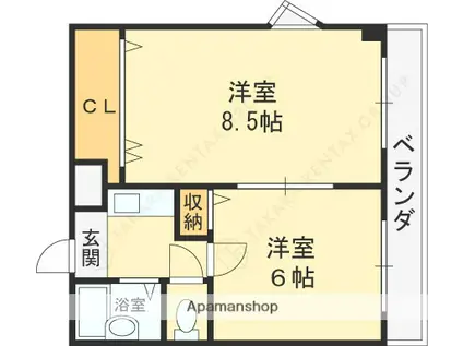 エス・ティマンション旭町(2K/3階)の間取り写真