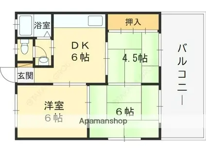 コーポ飯島(3DK/2階)の間取り写真