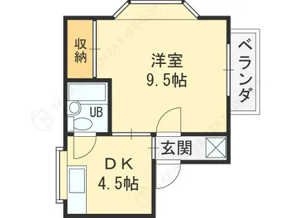 ハイツ松風(1DK/2階)の間取り写真