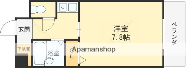 ウイングコート東大阪(1K/3階)の間取り写真