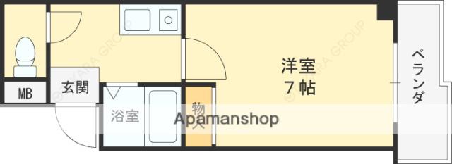 大宝長田ルグラン(1K/6階)の間取り写真