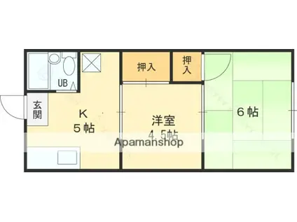 第一マルデンハイツ(2K/2階)の間取り写真