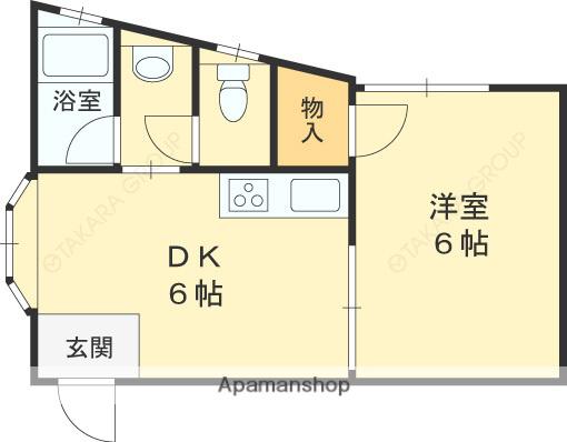 ブエナビスタ石切2(1DK/3階)の間取り写真