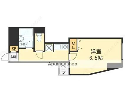 パルティール(1K/4階)の間取り写真