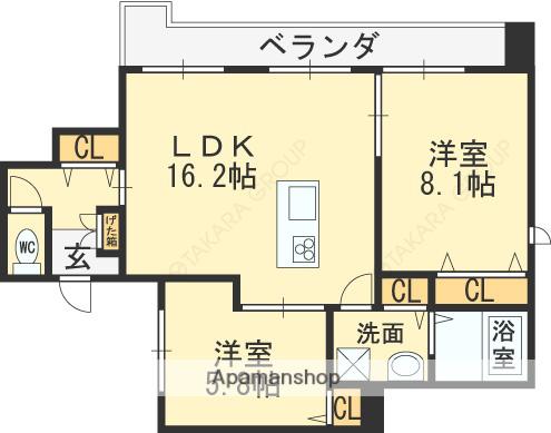 セントヒルズ宝持(2LDK/2階)の間取り写真