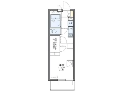レオパレスラピスラズリ高井田(1K/3階)の間取り写真