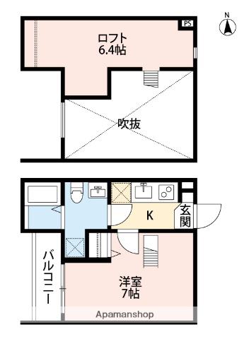 サンテラス西岩田(1K/1階)の間取り写真