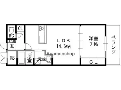 MAISON FRERE(1LDK/4階)の間取り写真