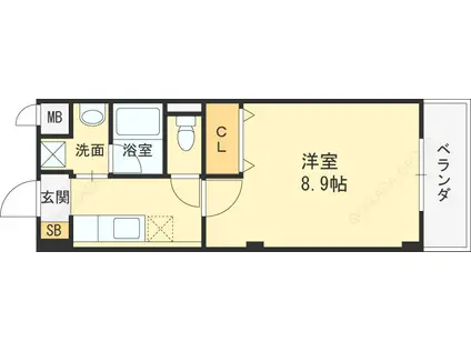 ブランチェリー新石切(1K/3階)の間取り写真