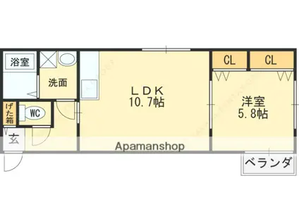 グランオリオン柏田東町(1LDK/3階)の間取り写真