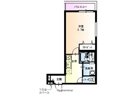 フジパレス新深江Ⅶ番館(1K/3階)の間取り写真