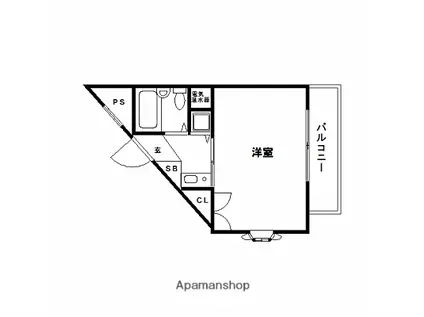 ネオディー夙川(1K/3階)の間取り写真