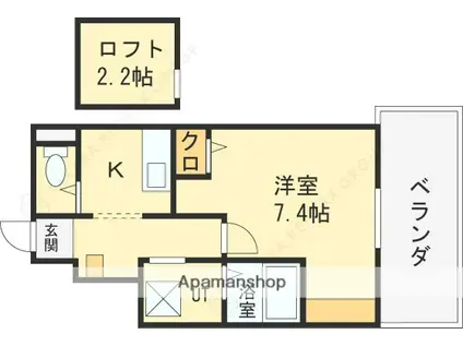 あんしんプラス衣摺08-7002(1K/1階)の間取り写真