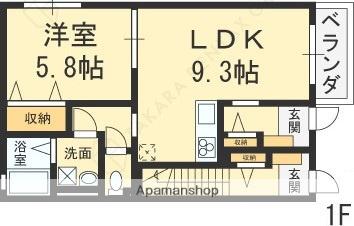 メゾンルル(1LDK/1階)の間取り写真