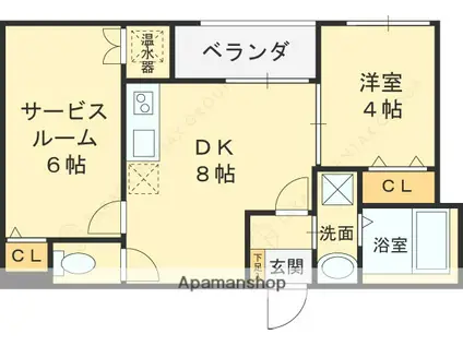 F ASECIA BOEHM(2DK/3階)の間取り写真
