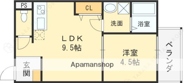 マークヴィラ水走(1LDK/2階)の間取り写真