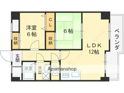 豊都ビル(2LDK/3階)の間取り写真