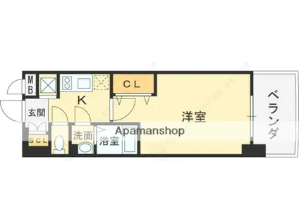 LUXE今里Ⅱ(1K/7階)の間取り写真