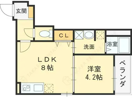 F ASECIA AMUZ Ⅰ(1LDK/1階)の間取り写真