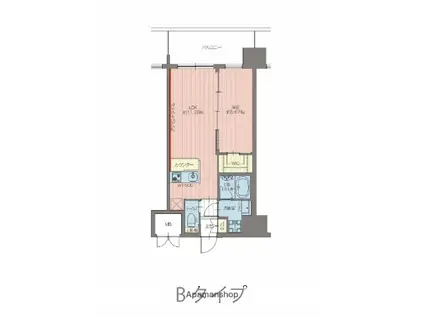 プレジオ森河内ASIAN(1LDK/14階)の間取り写真