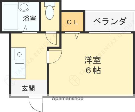 ゴッドフィールドタツミ(1K/5階)の間取り写真