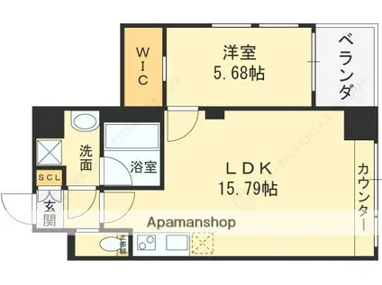 プレジオ長田(1LDK/3階)の間取り写真